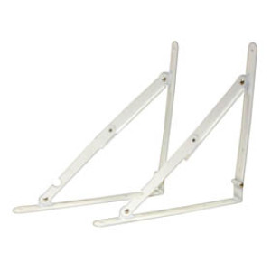 G-FORCE 41273 12" X 12" WHITE FOLDING SHELF BRACKETS (2PC) WITH SCREWS