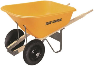 AMES RP810 8 CU FT POLY WHEELBARROW 14.5" DUAL TUBED TIRES 60" HARDWOOD HANDLE