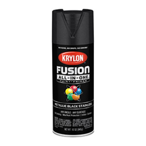 KRYLON K02790007 FUSION ALL-IN-ONE METALLIC BLACK STAINLESS 12 OZ IN-OUTDOOR