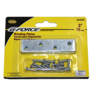 G-FORCE 40508 3" MENDING PLATE ZINC PLATED CARDED WITH SCREWS (4/CARD)