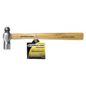 G-FORCE 21098 12 OZ BALL PEIN HAMMER HICKORY WOOD HANDLE