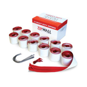 ZIPWALL HDAZ12 HEAVY DUTY BARRIER WALL ZIPPER KIT 12PC BULK PACK 30913