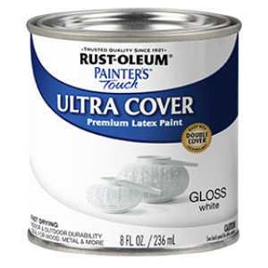 RUST-OLEUM PAINTER'S TOUCH 1992730 ULTRA COVER GLOSS WHITE LATEX PAINT