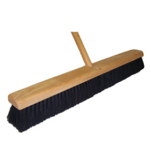 DQB 10622 18" BLACK TAMPICO ALL PURPOSE FLOOR SWEEP 3" TRIM 2 THREADED HOLES