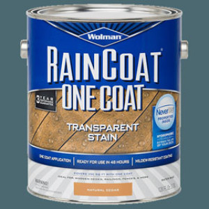 WOLMAN RAINCOAT 288337 ONE COAT NATURAL CEDAR TRANSPARENT STAIN WATER-BASED