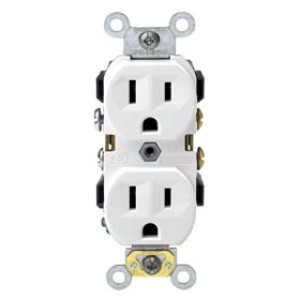 LEVITON S02-0CR15-0WS COMMERCIAL 15A GROUNDING OUTLET WHITE