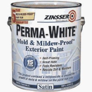 ZINSSER PERMA-WHITE 3101 MOLD & MILDEW-PROOF EXTERIOR PAINT SATIN WHITE