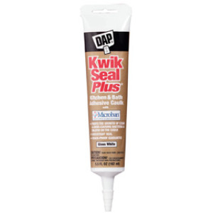DAP 18526 KWIK SEAL 5.5 OZ PLUS WHITE KITCHEN & BATH ADHESIVE CAULK W/MICROBAN