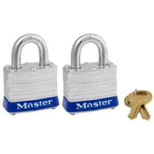 MASTER LOCK 3T NO.3 LONG SHACKLE KEYED ALIKE LAMINATED PADLOCK TWINPACK CARDED
