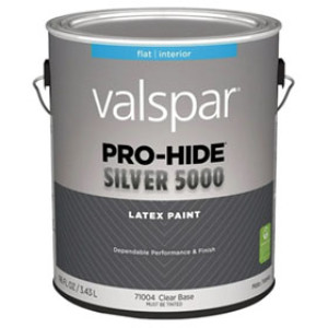 VALSPAR 71004.007 PRO-HIDE SILVER 5000 FLAT CLEAR BASE INTERIOR LATEX PAINT