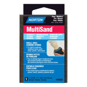 NORTON 49502 4" X 2-3/4" X 1" MULTISAND SMALL AREA FINE/MEDIUM SANDING SPONGE