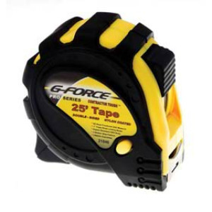 G-FORCE 21846 25' X 1" RUBBER GRIP HEAVY DUTY TAPE MEASURE