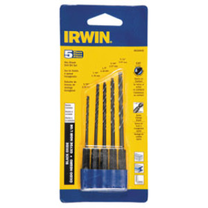IRWIN 4935642 5 PIECE BLACK OXIDE HEX SHANK DRILL BIT SET SPLIT POINT TIP