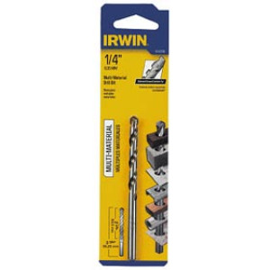 IRWIN 4935108 1/4" X 4" MULTI MATERIAL JOBBER LENGTH DRILL BIT