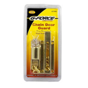 G-FORCE 87250 CHAIN DOOR GUARD KEY OPERATED BRASS FINISH