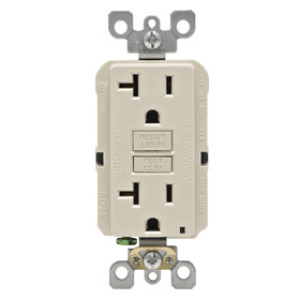 LEVITON R96-GFNT2-0KT 20A-125V SELF TEST GFCI OUTLET LIGHT ALMOND