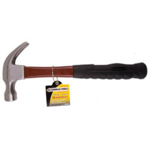 G-FORCE 21016 16 OZ CLAW HAMMER RED FIBERGLASS HANDLE WITH RUBBER GRIP