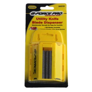 G-FORCE 24310 PLASTIC UTILITY KNIFE DISPENSER 100 BLADES