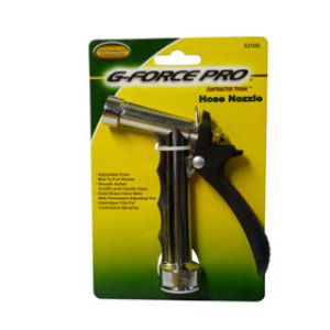 G-FORCE 53106 ZINC PISTOL GRIP HOSE NOZZLE BRASS STEM CARDED