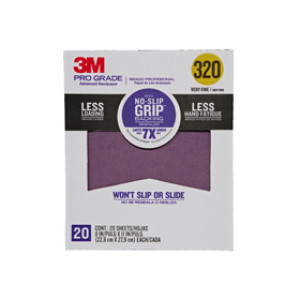 3M SHCP320-PGP20T PRO GRADE 9"X 11" 320 GRIT NO-SLIP GRIP SANDPAPER 20 SHTS/PK