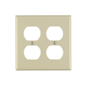 LEVITON 001-86016-000 TWO GANG OUTLET WALLPLATE IVORY
