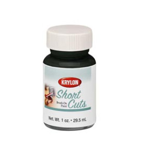 KRYLON KSCB028 1 OZ SHORT CUTS FLAT BLACK BRUSH-ON HOBBY PAINT