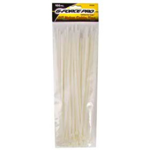 G-FORCE 25226 100 PK 11" NYLON CLEAR CABLE TIES