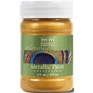 MODERN MASTERS ME200-06 6 OZ PALE GOLD SATIN METALLIC PAINT SEMI-OPAQUE