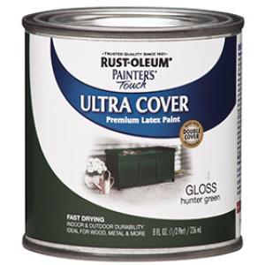 RUST-OLEUM PAINTER'S TOUCH 1938730 ULTRA COVER GLOSS HUNTER GREEN LATEX PAINT