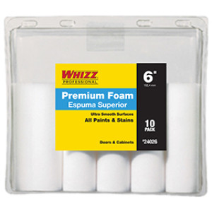 WHIZZ 24026 6" PREMIUM SPONGE ROLLER REFILL (10-PACK)
