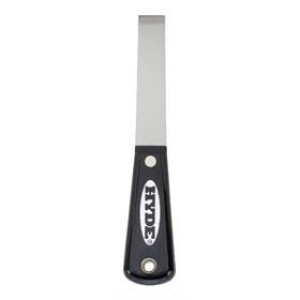 HYDE 02205 3/4" BLACK & SILVER STIFF CHISEL PUTTY KNIFE HI-CARBON STEEL BLADE