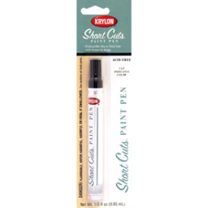 KRYLON KSCP914 1/3 OZ SHORT CUTS GLOSS BLACK PAINT PEN WITH CHISELED TIP