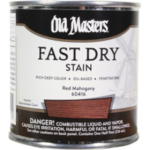 OLD MASTERS 60416 RED MAHOGANY FAST DRY WOOD STAIN 1/2 PINT