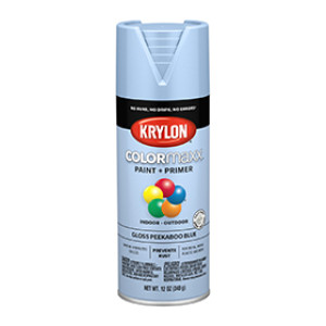 KRYLON K05530007 COLORMAXX PAINT + PRIMER GLOSS PEEKABOO BLUE 12 OZ IN-OUTDOOR