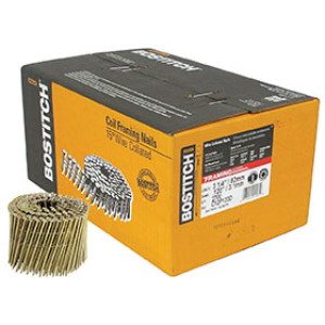 BOSTITCH C12P120D COIL FRAMING NAILS 3-1/4 "X .120" SMOOTH BRITE 2.7M/BOX