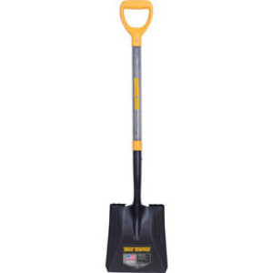 AMES 2586000 16GA SQUARE POINT TRANSFER SHOVEL POLY D-GRIP STAINED WOOD HANDLE