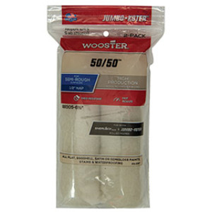 WOOSTER JUMBO-KOTER 50/50 RR305 6-1/2" X 1/2" CREAM KNIT ROLLER COVER 2-PACK
