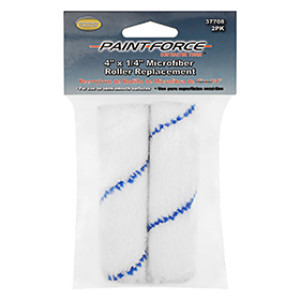 PAINT-FORCE 37708 4" X 1/4" NAP MICROFIBER MINI ROLLER REFILLS 2 PACK