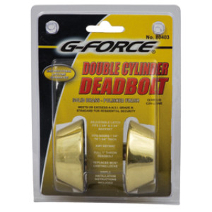 G-FORCE 80403 DOUBLE CYLINDER POLISHED BRASS DEADBOLT KW1 KEYWAY KEYED DIFFERE