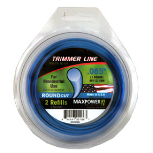MAXPOWER 333065 .065" ROUNDCUT TRIMMER LINE BLUE RESIDENTIAL GRADE 40'L NYLON