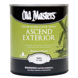 OLD MASTERS 71104 ASCEND MATTE EXTERIOR WATER-BASED CLEAR WOOD FINISH QUART
