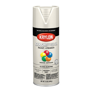 KRYLON K05500007 COLORMAXX PAINT + PRIMER GLOSS ALMOND 12 OZ INDOOR-OUTDOOR