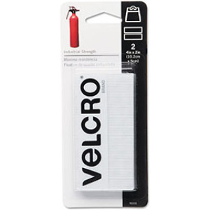 VELCRO 90200 4" X 2" INDUSTRIAL STRENGTH STICKY BACK FASTENERS WHITE