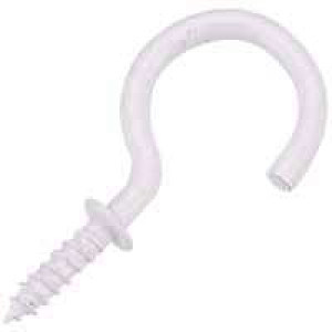 OOK 50350 7/8" WHITE METAL CUP HOOKS (8PK) INTERIOR EXTERIOR USE SHARP POINT