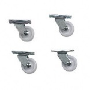 SHEPHERD 9054 1-5/8" LIGHT DUTY PLASTIC FURNITURE CASTER PLATE WHITE (4CD)