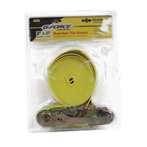 G-FORCE 28209 27' X 2" RATCHET TIE-DOWN J-HOOK