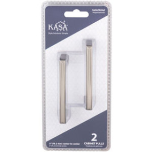 KASAWARE K8993SN-2 ZINC DIE CAST CABINET PULL SATIN NICKEL 3-3/8" 2-PACK