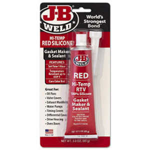J-B WELD 31314 3 OZ RED HI TEMP RTV 100% SILICONE GASKET MAKER AND SEALANT