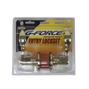 G-FORCE 80090 WAVE ENTRY LEVER LOCKSET POLISHED BRASS FINISH SC1 KEYWAY