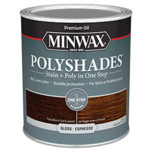 MINWAX 614970444 497 POLYSHADES GLOSS ESPRESSO WOOD STAIN